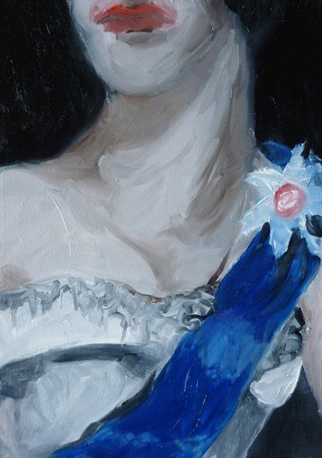 Corinna Spencer, White dress and blue sash, 2013