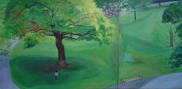 Contemplation acrylic on board 23x46cm 1754003206