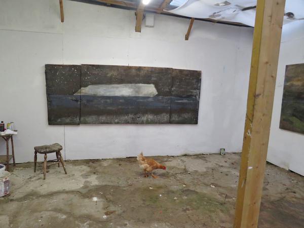Large Iceberg Estuary with hen 120 x 310 cms 1738088715
