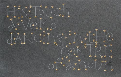 Incisive letterwork his touch 143198