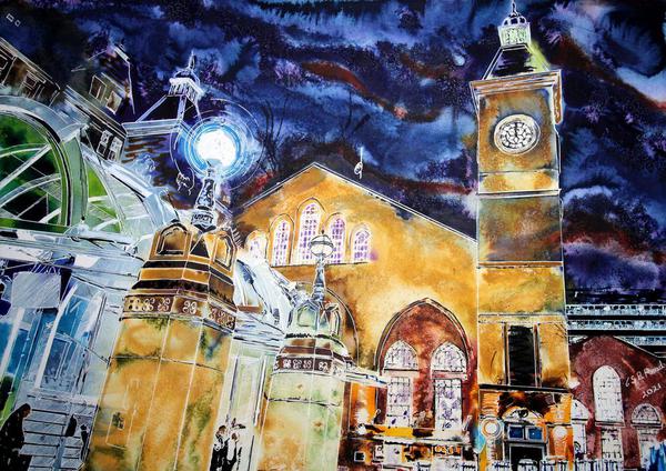 Liverpool Street Station 2021 Cathy Read Watercolour and Acrylic 56 x 76cm lr 1718716342